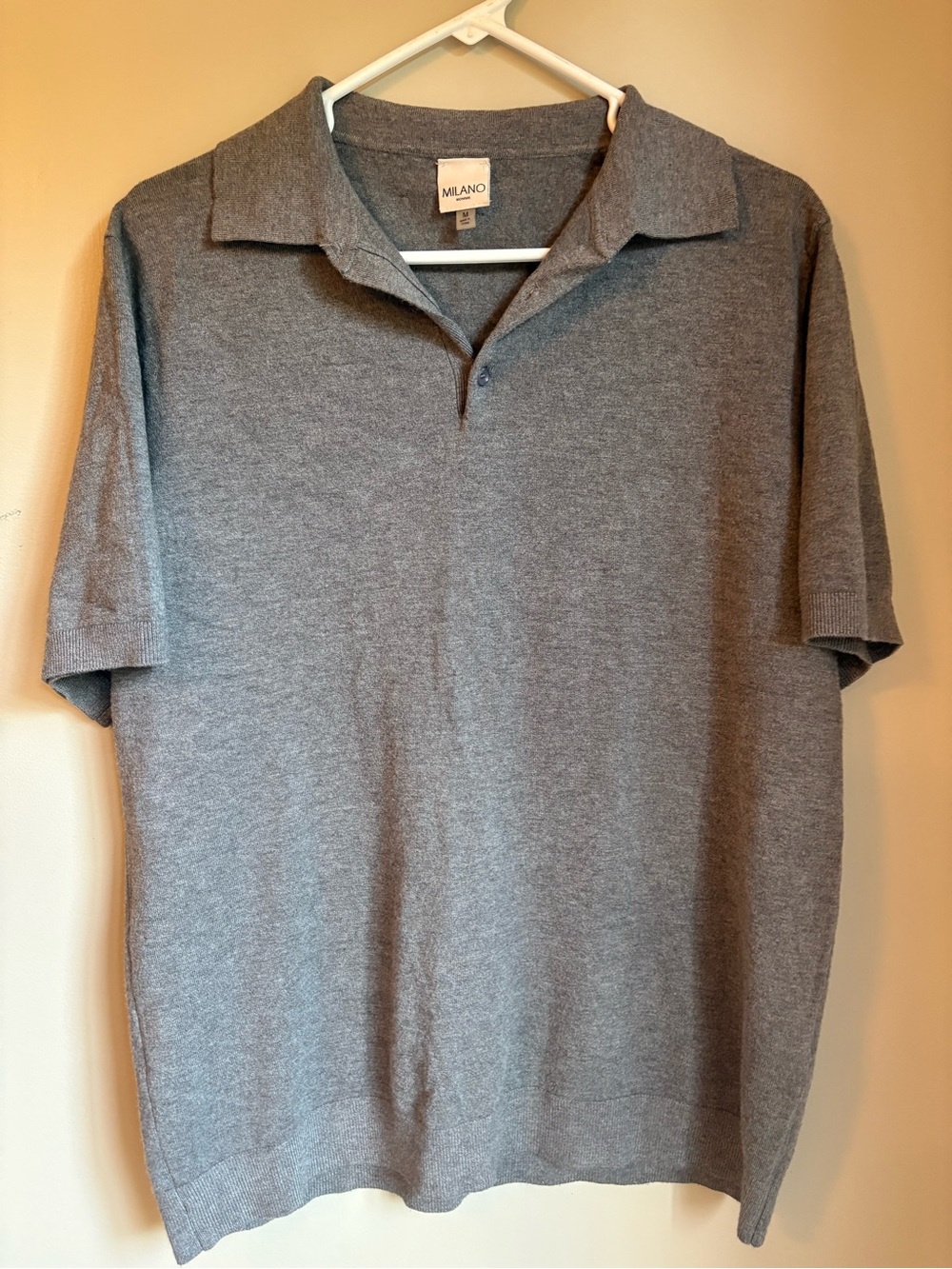 MILANO Men's Heather Grey Short-Sleeve Polo
